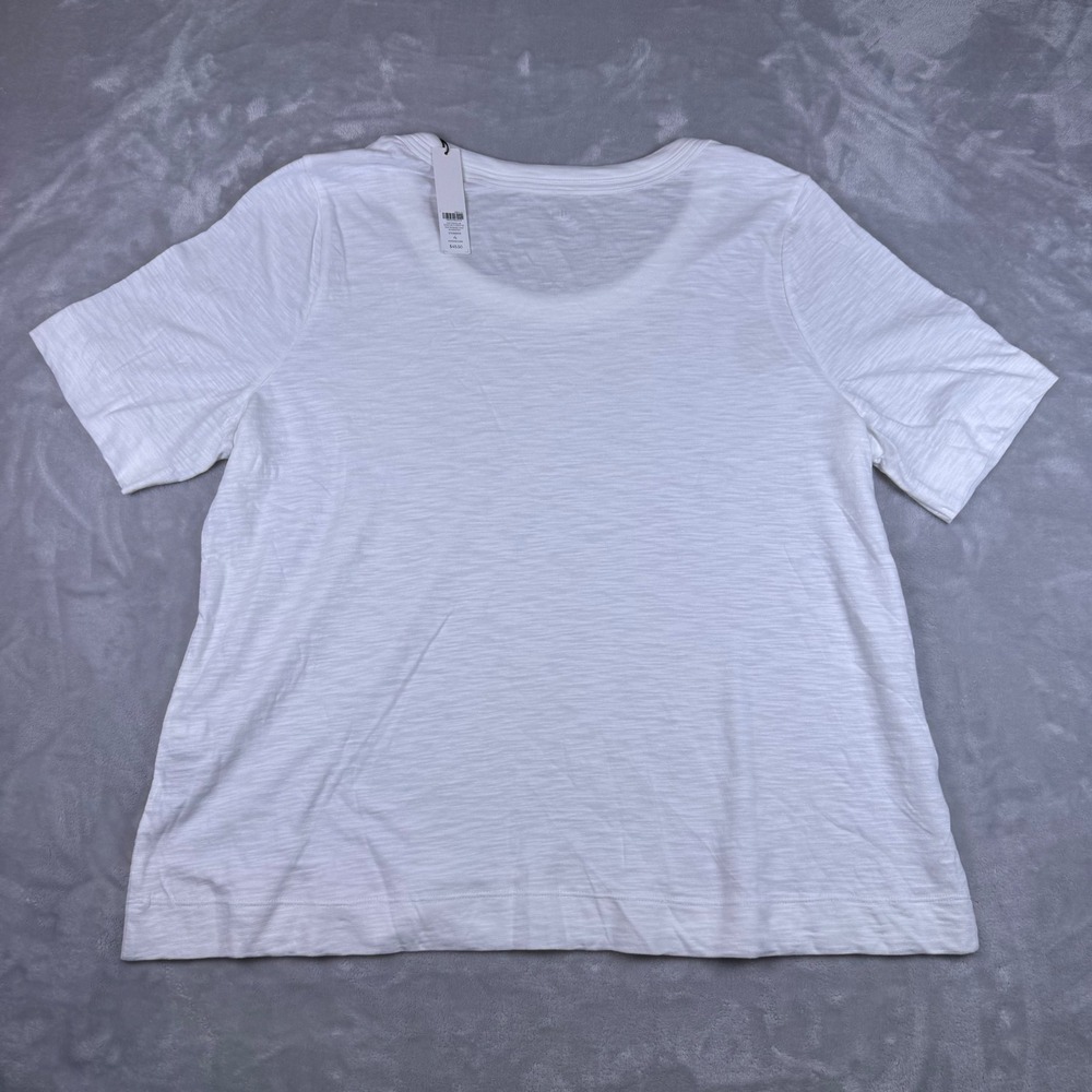 Chicos Cotton Slub Scoop Neck Elbow Tee Alabaster White Size 4 XXL Set of 2 NEW - Picture 9 of 9